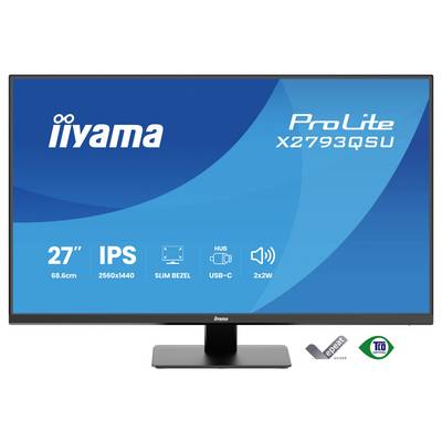 Iiyama ProLite X2793QSU Monitor mit 27-Zoll-Display, 2560x1440 Auflösung, IPS-Technologie, USB-C-Hub und schmalem Rahmen.