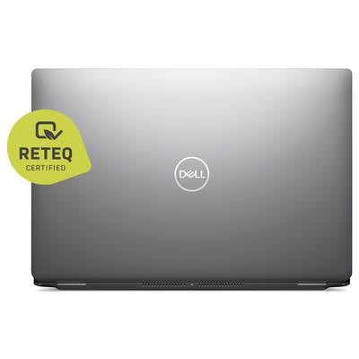 Ein zugeklappter Laptop mit einem Dell-Logo auf dem Deckel. Ein grünes Abzeichen an der Seite trägt die Aufschrift "RETEQ Certified".