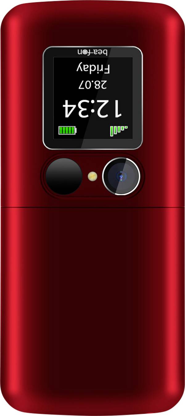beafon Fold 10 2G Senioren-Klapp-Handy SOS Taste, mit Ladestation Rot
