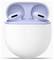Kabellose Ohrhörer in einem offenen Ladeetui mit hellblauem Inneren und weißem Äußeren, wobei beide Ohrhörer leicht aus dem Etui herausragen.