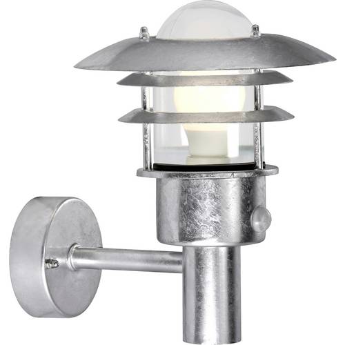 Nordlux Lønstrup 22 Verzinkt 71432031 Wandleuchte mit Bewegungsmelder E27 Verzinkt