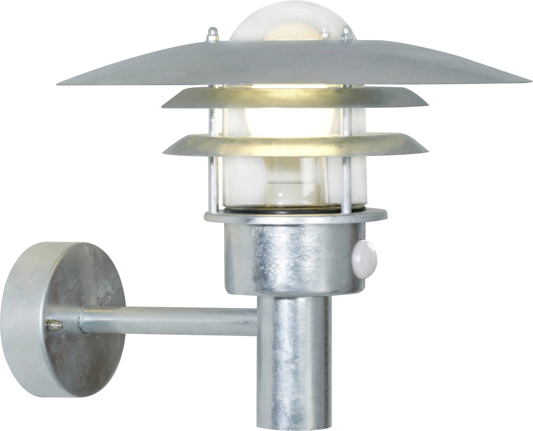 Nordlux Lønstrup 32 Verzinkt 71412031 Wandleuchte mit Bewegungsmelder E27 Verzinkt