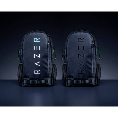 Eine Marine- und schwarze Laptoptasche mit Schultergurt und Clip, mit gestepptem Design im oberen Bereich und gerippter Textur darunter.