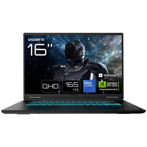 Gigabyte Gaming Notebook   40.6 cm (16 Zoll)   240H 12 GB RAM  1 TB SSD Deutsch, QWERTZ Intel Intel-Grafik  NVIDIA GeForce RTX 5070 Ti  GDDR7 Schwarz  GAMING A16 PRO DXHG4DECC4SH