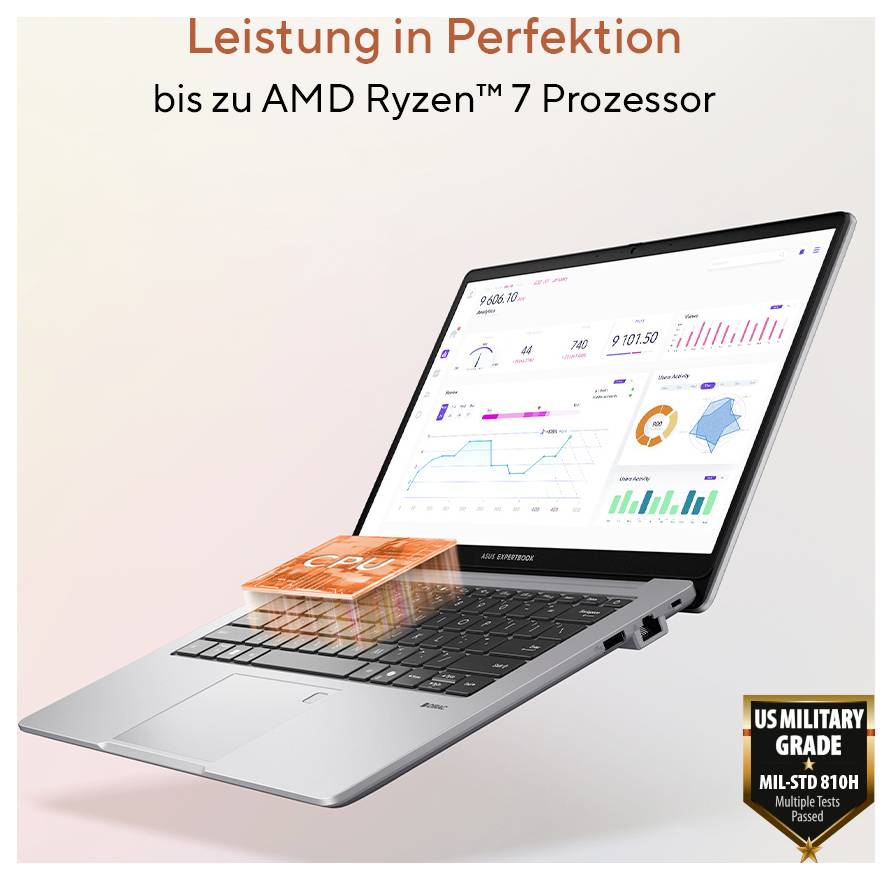 Asus Notebook PM1503CDA-S70254X 39.6 cm (15.6 Zoll) Full HD 170 32 GB RAM 1 TB SSD Deutsch, QWERTZ AMD AMD Radeon Grau 9-12