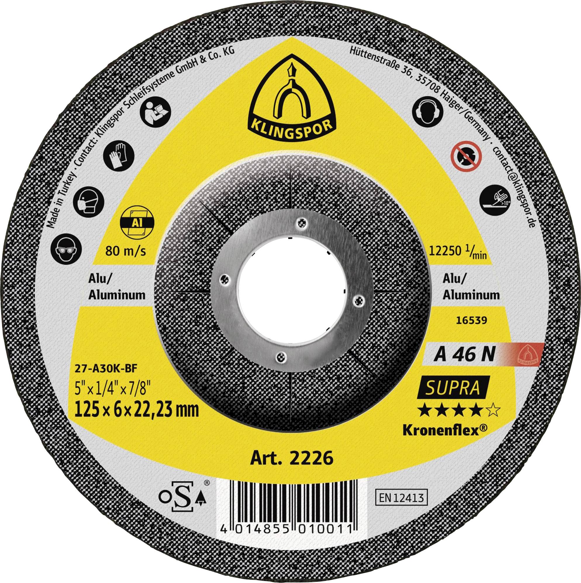 Klingspor A 46 N 2226 Schruppscheibe gekröpft 125 mm 10 St. NE-Metalle