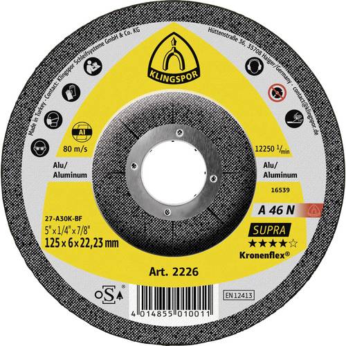 Klingspor A 46 N 2226 Schruppscheibe gekröpft 125 mm 10 St. NE-Metalle