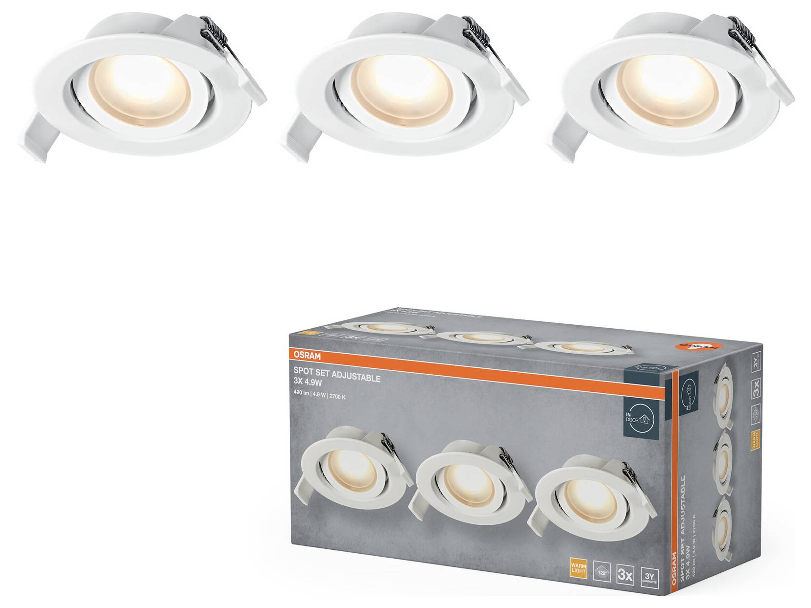 OSRAM HOMELIGHTING 4099854595653 Deckenstrahler, LED-Deckenstrahler LED LED fest eingebaut Weiß-1