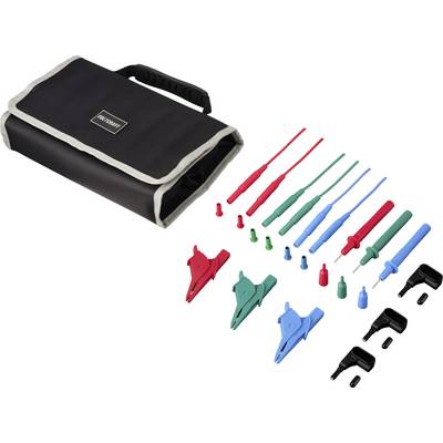 VOLTCRAFT MLSet-140 Messleitungs-Set Steckanschluss 4 mm Krokoklemmen, Prüfspitze, Steckanschluss 4 mm 1.5 m Rot, Blue, -1
