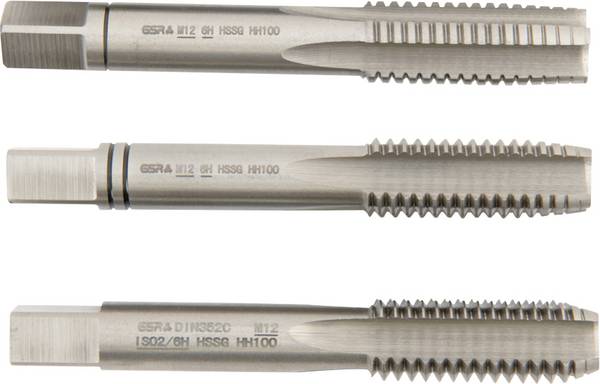 GSR B00105250 Handgewindebohrer metrisch M12 DIN 352 HSS 3 St.