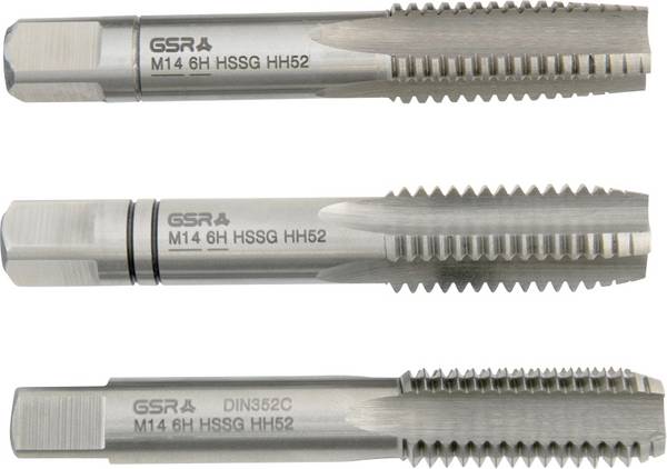 GSR B00105260 Handgewindebohrer metrisch M14 DIN 352 HSS 3 St.