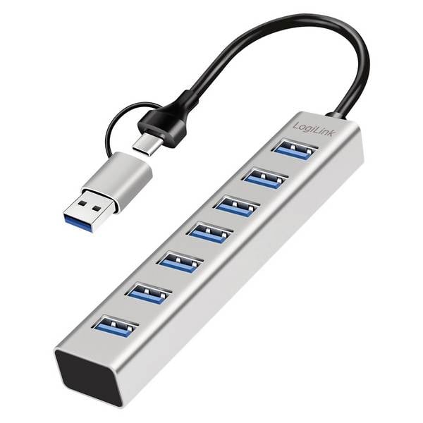 LogiLink UA0441 USB-Hub 7 Port USB-A USB 3.0 5 GBit/s Aluminium UA0441