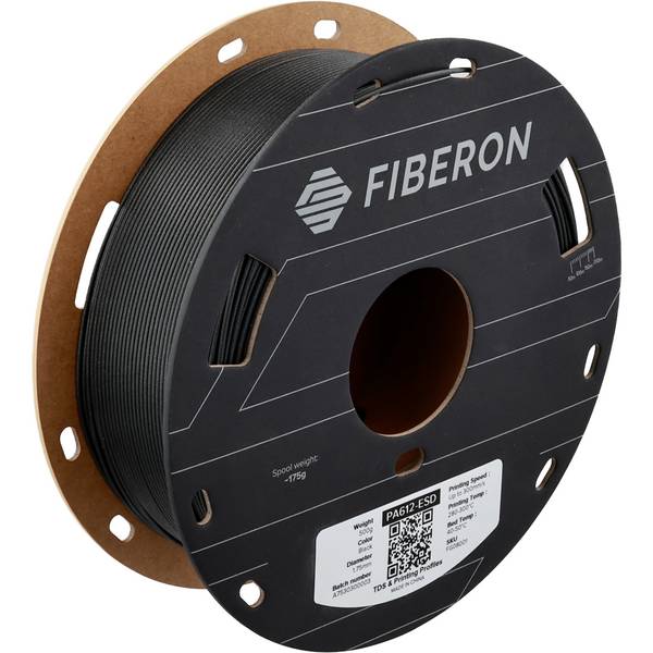 Polymaker FG08001 Fiberon Filament PA612-ESD ESD-sicher, Hochtemperaturbeständig 1.75 mm 500 g Schwarz  1 St.