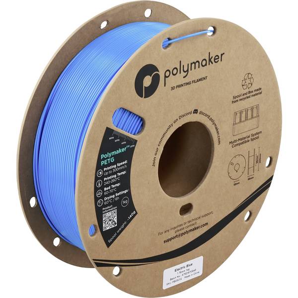 Polymaker PB05012  Filament PETG Highspeed Filament 1.75 mm 1000 g Electric Blue, Blau  1 St.