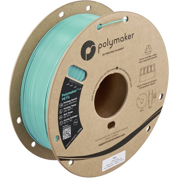 Polymaker PB05009  Filament PETG hitzebeständig 1.75 mm 1000 g Teal, Blau-Grün  1 St.