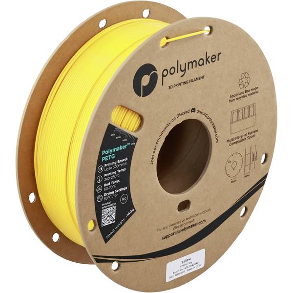 Polymaker PB05007  Filament PETG Highspeed Filament 1.75 mm 1000 g Yellow, Gelb  1 St.