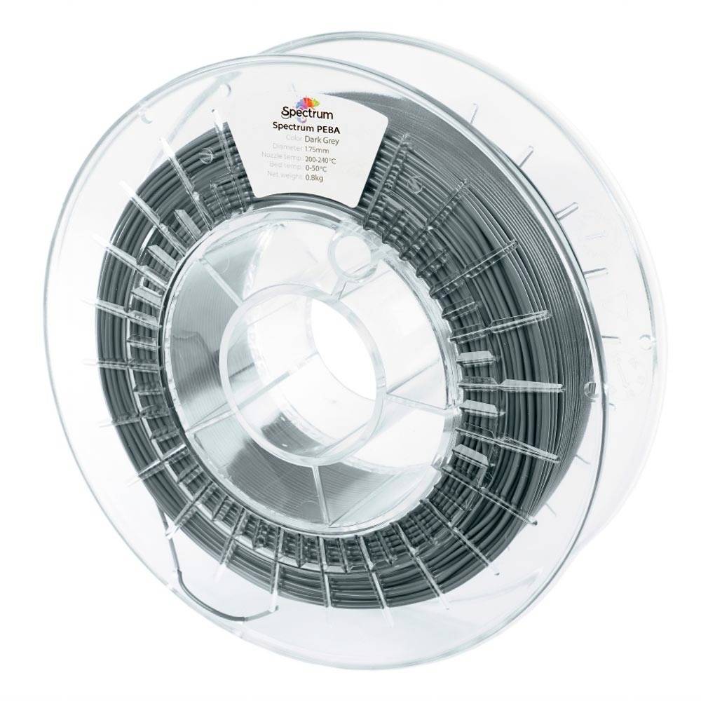 Spectrum Filaments 81681 5904433781893 Filament PEBA flexibel, chemisch beständig 1.75 mm 800 g Dark-Grey, Dunkelgrau, G-0