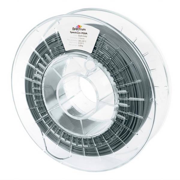 Spectrum Filaments 81681 5904433781893 Filament PEBA flexibel, chemisch beständig 1.75 mm 800 g Dark-Grey, Dunkelgrau, Grau  1 St.