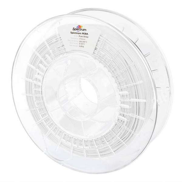Spectrum Filaments 81678 5904433781862 Filament PEBA flexibel, chemisch beständig 1.75 mm 800 g Pure White, Weiß  1 St.