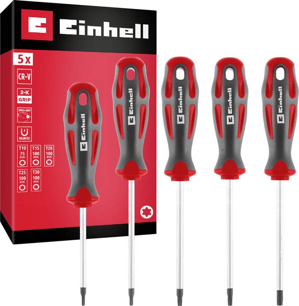 Einhell  Universal, Werkstatt Schraubendreher-Set Größe (Schraubendreher) T 10, T 15, T 20, T 25, T 30   1 St.