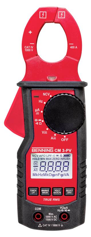 Benning CM 3-PV Stromzange, Multimeter und Netzgerät