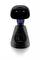 Ein Barcode-Scanner mit digitaler Anzeige, aufrecht auf seinem Ladegerät positioniert, mit blauer LED-Kontrollleuchte.