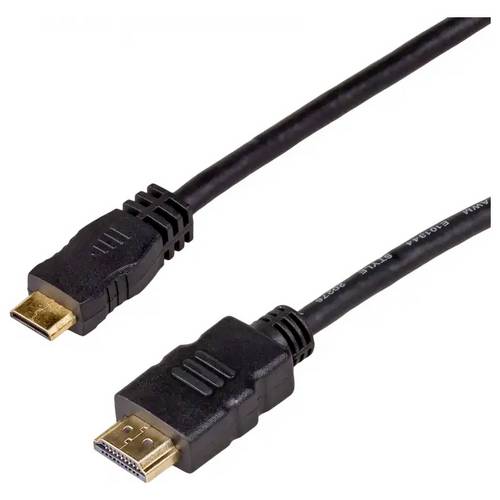 Akyga Anschlusskabel HDMI-A Stecker, HDMI-Mini-C Stecker 1 m Schwarz AK-HD-10M HDMI-Kabel
