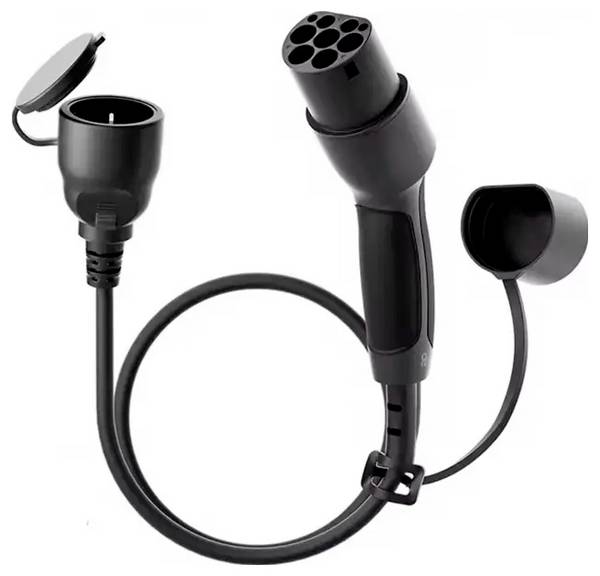 Akyga AK-SC-E28 Ladekabel-Adapter [1x Typ 2 (IEC 62196-2) Stecker - 1x Schutzkontakt-Steckdose] 60 cm
