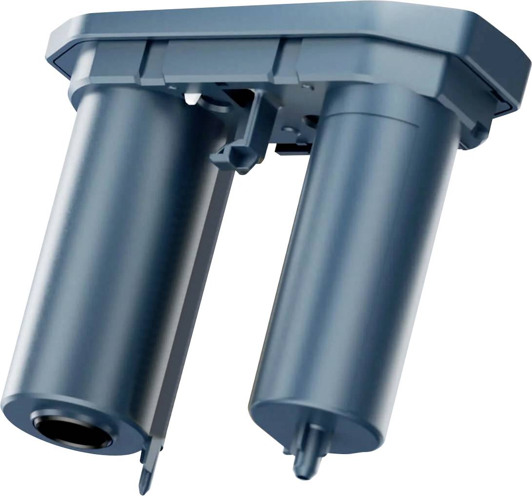 Produktbild einer Farbbandspatrone für einen M2-Etikett-Drucker mit der Bezeichnung „50 mm x 24 m", vor einem hellblauen Hintergrund dargestellt.