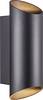 Nordlux Nico Wandleuchte Aluminium Schwarz Up & Down | IP54 - Geeignet für 2x GU10