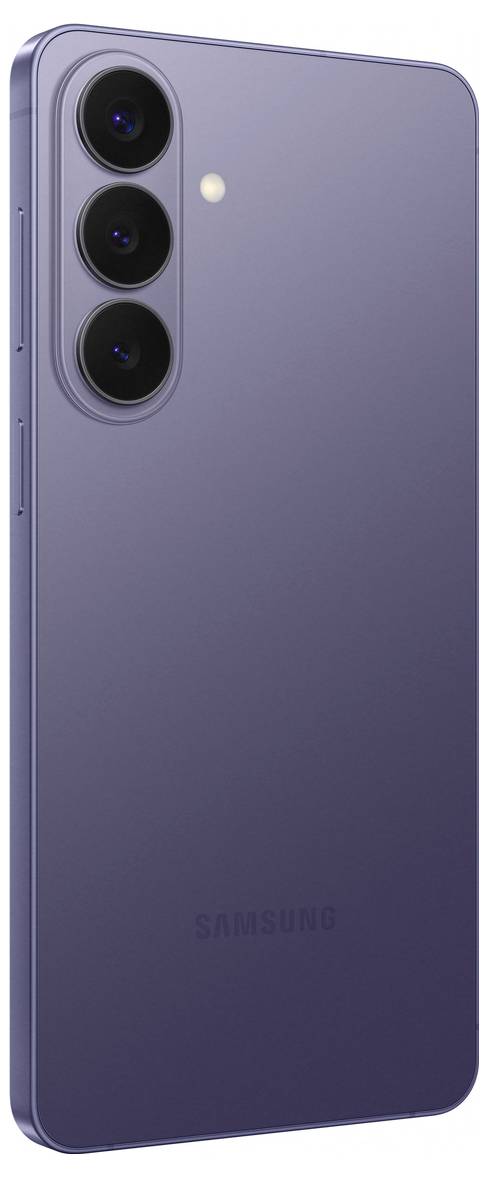 Samsung Galaxy S26 Ultra Smartphone mit Gradient-Bildschirm, auf dem der Text "Galaxy S26 Ultra" vertikal angezeigt wird.