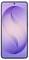Ein Smartphone mit einem großen Display, auf dem ein violettes abstraktes Design angezeigt wird. Die Frontkamera ist oben in der Mitte positioniert.