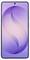 Elegantes Smartphone mit geschwungenem Kantenbildschirm und gradientem violett- und rosafarbenem Hintergrund. Frontkamera-Kerbe zentriert oben.