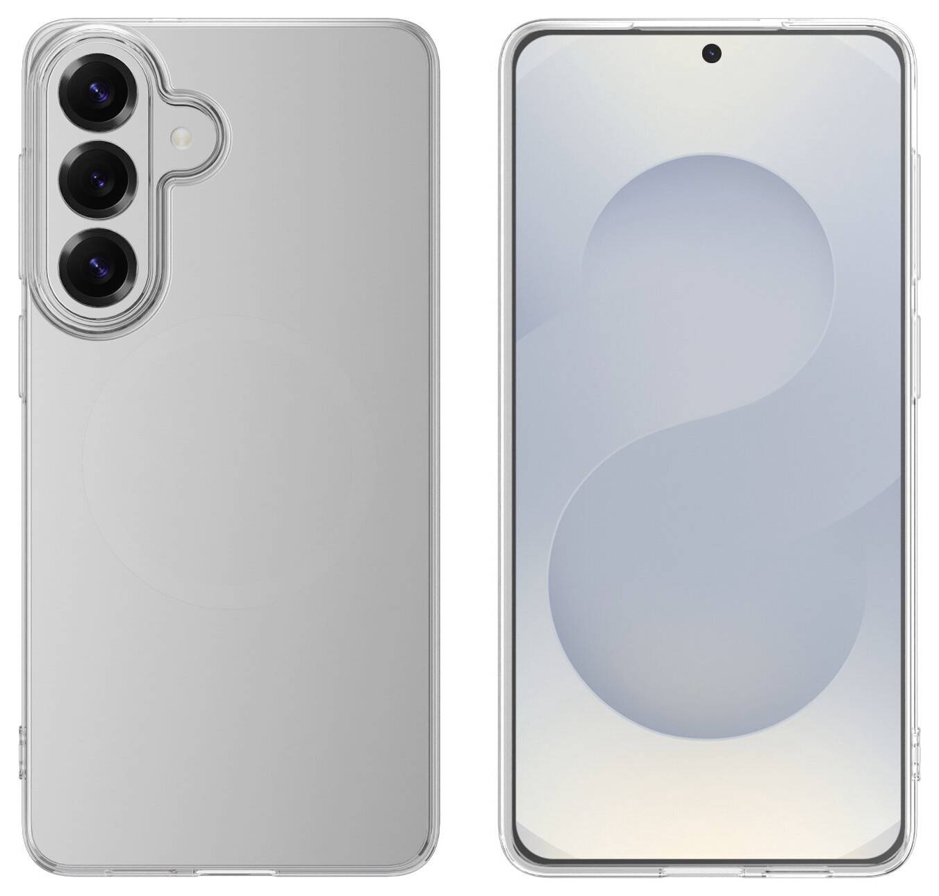 Smartphone mit einer dreifachen Kamerakonfiguration auf der Rückseite und einem minimalistischen Frontdisplay, das ein elegantes, modernes Design unterstreicht.