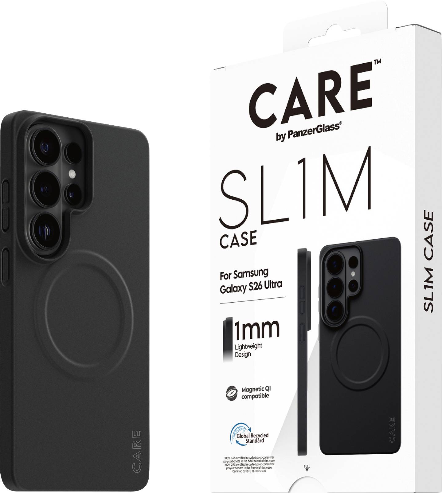 Thumbnail - PanzerGlass PANZERGLASS - PG CARE Samsung S26 Ultra SL1M?erny Backcover Samsung Galaxy S26 Ultra Schwarz Induktives Lade...