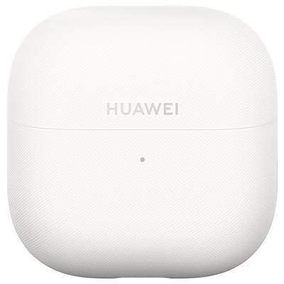 Weiße kabellose Ohrhörer-Schutzhülle mit "HUAWEI"-Logo auf der Vorderseite.