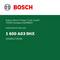 Bosch-Logo; Text: „Robert Bosch Power Tools GmbH, 70538 Stuttgart-Deutschland, 1 600 A03 9HX, 4059952735306" auf grünem Hintergrund.