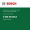 Bosch-Etikett mit der Aufschrift „Robert Bosch Power Tools GmbH" und dem Code „1 600 A03 9L8" mit Kontaktinformationen in Stuttgart, Deutschland.
