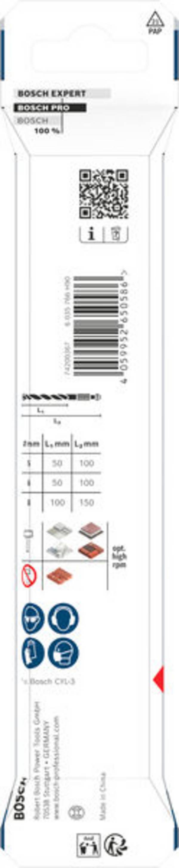 Bosch Accessories 2608707003 2608707003 Hartmetall Stein-Spiralbohrer-Set 5 mm, 6 mm, 8 mm Sechskantschaft 1 St.