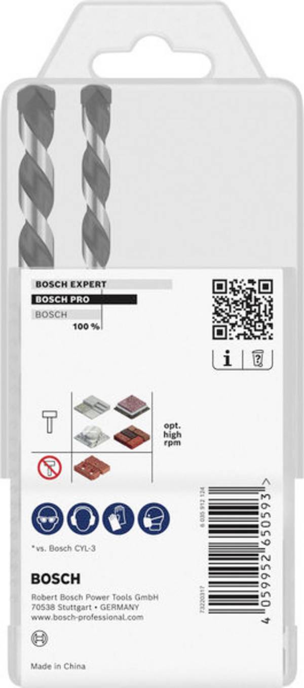 Bosch Accessories 2608707004 2608707004 Hartmetall Stein-Spiralbohrer-Set 4 mm, 5 mm, 6 mm, 8 mm, 10 mm Sechskantschaft 1 St.