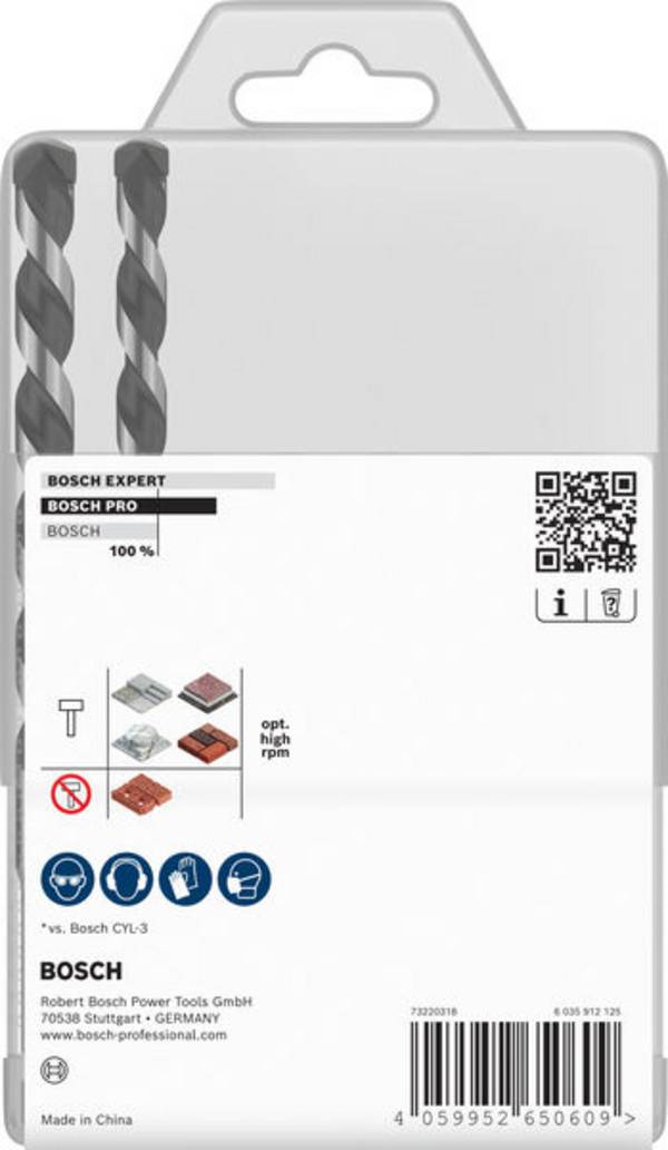 Bosch Accessories 2608707005 2608707005 Hartmetall Stein-Spiralbohrer-Set  4 mm, 5 mm, 5 mm, 6 mm, 6 mm, 8 mm, 10 mm  Sechskantschaft 1 St.