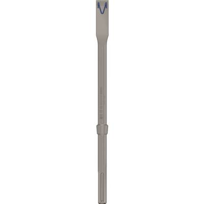 Ein langer, verjüngtes Metallwerkzeug mit einem schmalen blauen Design in der Nähe der Oberseite, das für industrielle Anwendungen oder Bautätigkeiten verwendet wird.