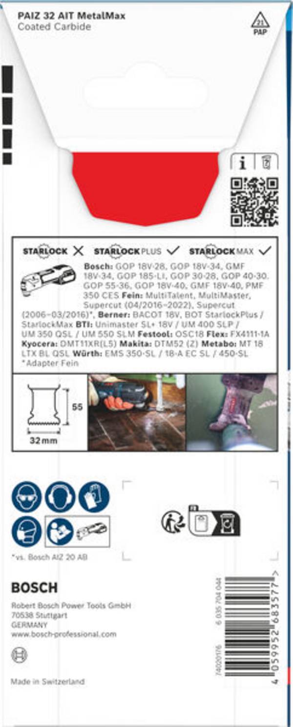 Bosch Accessories 2608902068 2608902068 Carbide Multitool-Sägeblätter  32 mm  1 St.