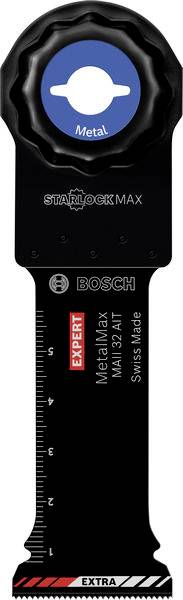 Bosch StarlockMax Expert MetalMax MAII 32 AIT Multioscillator-Sägeblatt, entwickelt zum Schneiden von Metall.