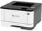 Ein Lexmark-Drucker in Schwarz und Weiß mit einem sichtbaren Papierfach und Bedienfeld oben.