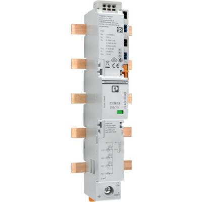 Ein Überspannungsschutzgerät, das für Elektroverteilungen konzipiert ist, mit Kupferbusschienen-Verbindungen und gekennzeichneten Spezifikationen für Spannungs- und Strombelastbarkeit.