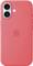 Ein leuchtend korallfarbenes Handyhüllengehäuse mit dem Apple-Logo ist abgebildet und weist duale Kameraausschnitte sowie einen kleinen kreisförmigen Blitzausschnitt auf der Rückseite auf.