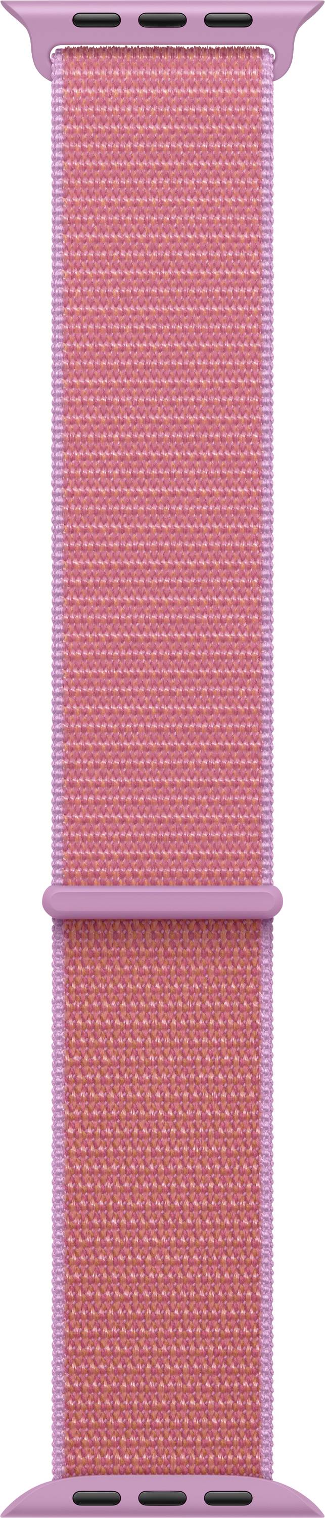 Ein rosa und rot gewebtes Nylon-Uhrenarmband mit einfachem, verstellbarem Design.