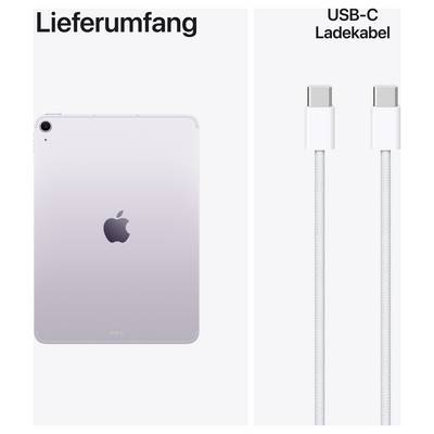 Tablet-Rückseite neben einem USB-C-Ladekabel. Oben links steht 'Lieferumfang', rechts oben 'USB-C Ladekabel'.