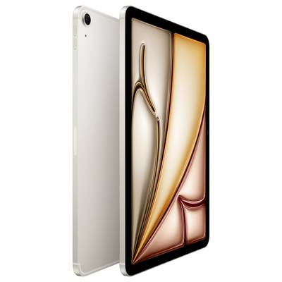 Ein elegantes, modernes Tablet mit metallischer Rückseite und abstrakter Tapete auf dem Bildschirm, das sein dünnes Design aus einer Seitenansicht zeigt.